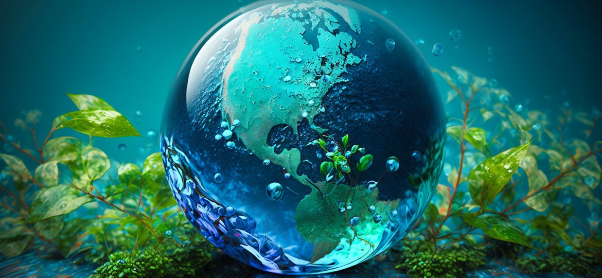 World environment and earth day concept with glass globe and eco (Demo)