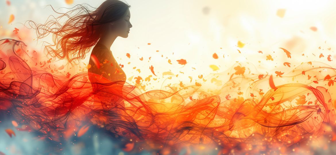 international women's day concept with woman silhouette colorful (Demo)